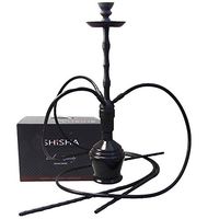 The 30'' Black Panther Aluminum Hookah Shisha & 3 Silicone Hose+ 1 Unbreakable Silicon Bowl (3 Hose)