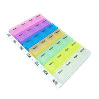 StreamEXplore Pill Cases Pill Box 7 Days Pill Dispensers & Reminders Weekly Pill Organizer to Hold Vitamins, Cod Liver Oil, Supplements and Medication for Travel or Home - 7days Rainbow Pill Box