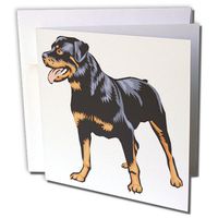 3dRose Cute & Cuddly Canine Rottweiler Greeting Cards, 6" x 6", Set of 12 (gc_129103_2)