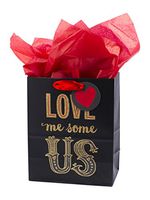 Hallmark Mahogany 9" Medium Gift Bag with Tissue Paper (Love Me Some Us) for Anniversary, Valentines Day and More
