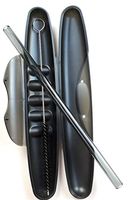 Reusable Glass Drinking Straw with Travel to Go Protective Carrying Case Holder and Cleaning Brush | Perfect for Home, Office or Gift | Straight 8 in x 9.5 mm Healthy, Eco Friendly (Charcoal Grey)