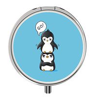 Pill Cases Metal,Custom Round Medecine Case Medecine Bottle Mini Travel Pill Vitamin Decorative Box Case Holder