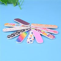 Ecurson 12PCS Tools Art Nail File Grind Sand Block Double Sided Printing Mini Sized Portable Polished Strip