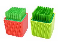 Silicone Laundry Brush Scrub Multi-use Household Cloth Washing Brush Dual-use Scrubbing Brush for Clothes Underwear Shoes, Plastic Soft Cleaning Tool (Red & Green, 2)