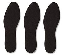 Pedag Pedag Summer Washable Pure Cotton Terry Barefoot Insole, Black, US L5/ EU 35, (Pack of 3), 5.7 Ounce