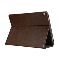 IPad 9.7 Inch 2018/2017 Smart Case, Businda Premium Leather Business Slim Folding Stand Folio Cover with Auto Wake/Sleep,Pencil Holder and Multiple Viewing Angles- Brown