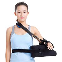 HKKSDM Single Shoulder Belt Arm Support Correct Posture Bandage Brace Shoulder Dislocation Fixed Humeral Fracture Training Pads,Black,S