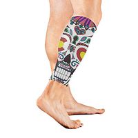 Anyangquji Sugar Skull with Colorado Flag Eyes Sports Calf Compression Sleeve Strong Calf Support for Runners(1 Pair)
