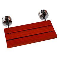 XH 19.6" Teak Wood Modern Folding Shower Seat Bench, Clear Coated for Protection and Premium Smooth Finish, Medical Wall Mount, Smooth for Elderly and Pregnant