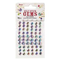 Darice Stick On Rhinestones - Round - Crystal AB - 7mm - 78 Pieces