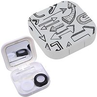 Portable Contact Lens Case Box Travel Kit Mirror + Bottle + Tweezers Container Holder [ Arrow ]