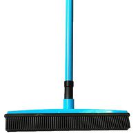 Miracle Rubber Broom Bristles Sweeper Squeegee Scratch-Push Broom Long Handle Rubber Bristles Sweeper Squeegee Edge Non Scratch Bristle Broom (Multi-Colors) (Blue)