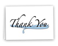 Light Blue Ribbon Note Cards - Thank You (12 Cards)