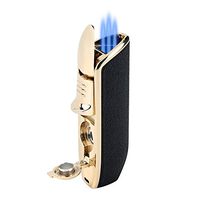 Triple Windproof Flame Torch Jet Refillable Butane Cigar Cigarette Lighter (Black)