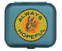 Light Weight Metal Divided Pill Box Pillbox Case New Hinged - Always Hopeful