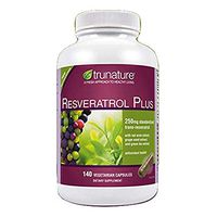 TruNature Resveratrol Plus - 250 mg of Resveratrol Plus 50 mg each of Red Wine Extract, Grape Seed Extract and Green Tea Extract - 140 Vegetarian Capsules