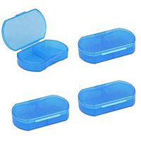 Pill Case Organizer Pocket Small Pill Holder, Daily AM & PM containers, Medicine Holder, Ideal for Medication, Vitamin, Supplement, Perfect for Travel, Ideal for Purse (4 PCS, Blue)