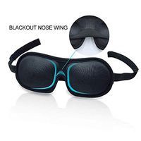 3D Contoured Sleep Eye Mask for Men & Women, Comfortable Blackout Sleeping Mask, Lightweight Concave Eye Shade Cover with Adjustable Straps, No Pressure Night Blindfold for Travel/Nap, Black