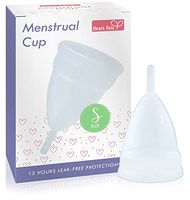 Heart Felt Menstrual Period Cup - Soft Comfort Fit - Best Non-Toxic, Pliable & Reusable Feminine Care - Ovulation Calendar Included (Small for Pre-Childbirth)