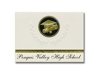 Signature Announcements Penquis Valley High School (Milo, ME) Graduation Announcements, Presidential style, Elite package of 25 Cap & Diploma Seal Black & Gold