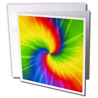 3dRose Set of 12 Greeting Cards, Rainbow Tie Dye Colorful Art (gc_123363_2)