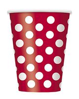 12oz Red Polka Dot Paper Cups, 6ct