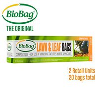 BioBag Premium Compostable Lawn & Leaf Yard Waste Bags, 33 Gallon, 10 Count (Pack of 2)
