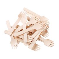 Gmark 4" Mini Wooden Spork 200 ct, Biodegradable Compostable Birchwood Fork Spoon 2-in-1 Utensil (200pcs/bag) GM1058