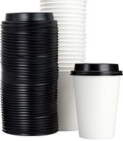Restaurant Grade 12 Oz Paper Coffee Cups With Recyclable Dome Lids. 100 Pack By Avant Grub. Durable, BPA Free Disposable Cups For Serving Hot Drinks At Kiosks, Shops, Cafes, and Concession Stands