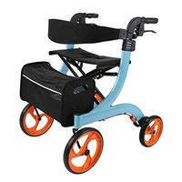 Ultra Lightweight Folding Rollator Walking Frame with Seat, Cane Holder and Locking Brakes