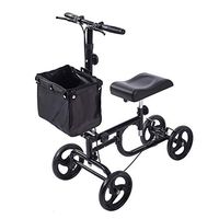 ELENKER Steerable Knee Walker Deluxe Medical Scooter for Foot Injuries Compact Crutches Alternative Black