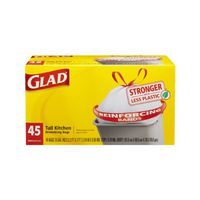 Glad Tall Kitchen Drawstring Trash Bags - OdorShield 13 Gallon Grey Bag - 45 Count