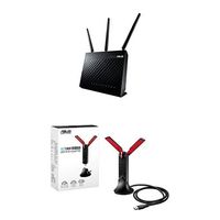 ASUS (RT-AC68U) Wireless-AC1900 Dual-Band Gigabit Router and USB-AC68 Dual-Band AC1900 USB 3.0 Wi-Fi Adapter with Included Cradle Bundle