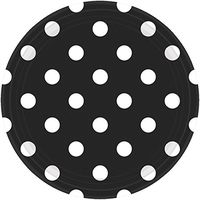 Amscan 551537.1 Tableware Collection, Dots Round Plates Party Supplies, 9", Black
