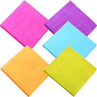 TecUnite 100 Pieces Beverage Paper Napkins Cocktail Napkin 2 Ply, Mixed Color
