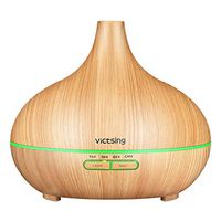 VicTsing Homasy Essential Oil Diffuser, 300ml Oil Diffuser with 7 Color Lights and 4 Timer, Aromatherapy Diffuser with Auto Shut-off Function, Cool Mist Humidifier BPA-Free for Bedroom Home, Yellow