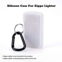 for Slim Zippo Lighter Protective Case, Fironst Silicone Cover Skin Sleeve Holder Pouches Accessories, Convex Engraving is Not Applicable (Translucent White, Slim)