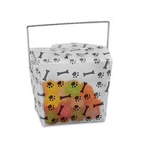 Paw Print Chinese Take Out Boxes 4" X 3 1/2" | Quantity: 12