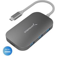 Sabrent 8-in-1 USB Type-C Hub with HDMI(4K) Output, 3 USB 3.0 Ports, 1 USB 2.0 Port, SD/MicroSD Multi-Card Reader [4K and Power Delivery Support] (DS-UHCR)