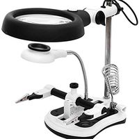 XMYL 2.5X / 6X LED Magnifier Desk Lamp with 18 LED Lights, Magnifying Glass Soldering Iron Stand with Auxiliary Clamp and Alligator Clip for Reading and Repair