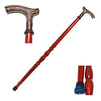 Nautical World Wood Walking Stick with Aesthetic Brass Handle, Walnut Brown