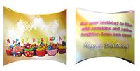 Pillow Gift Boxes for Kids or Adults | 4 Medium Pillow Boxes Per Pack | Yellow Happy Birthday Colorful Pillow Box with Greeting | Fill with Your Chocolate Gifts, and Treats