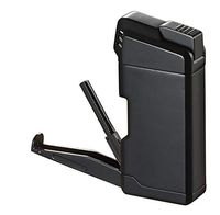 Visol Epirus 45 Degree Angled Soft Flame Pipe Lighter - Built-in Pipe Tools (Matte Black)