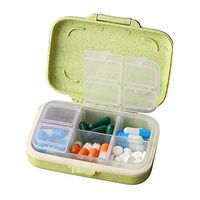 super1798 Pill Organizer, 3/6 Slots Moisture-Proof Pill Box Storage Case Travel Organizer Green 6 Compartments