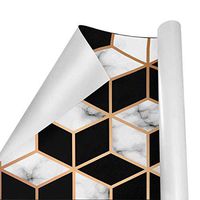Gift Wrapping Paper Roll Black&White Marble Geometric for Birthday,Holiday,Wedding,Baby Shower Gift Wrap - 3Rolls - 58inch x 23inch Per Roll