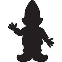 ANGDEST GNOME Silhouette (Black) (Set of 2) Premium Waterproof Vinyl Decal Stickers for Laptop Phone Accessory Helmet Car Window Bumper Mug Tuber Cup Door Wall Decoration