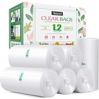 330 Counts Strong Trash Bags Garbage Bags by Teivio, Bathroom Trash Can Bin Liners, Small Plastic Bags for home office kitchen (1.2 Gallon)