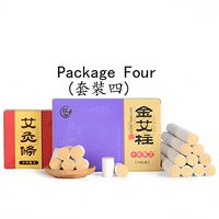 Ankle Waist Acupoint Pad Elastic Belt Moxibustion Therapy Moxa Box，Moxa Cone Moxibustion 60:1/55:1 (Package Four)