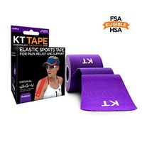 KT Tape Original Cotton Elastic Kinesiology Therapeutic Athletic Tape, 20 Precut 10 inch Strips, Purple, Latex Free, Breathable, Pro & Olympic Choice