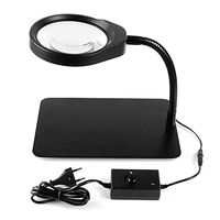 Magnifiers 10X Desktop Illuminated Led Lights Adjustable Lighting Magnifying Glass HD Electronics Repair Repair Welding Multi Function Magnifying Mirror,Black